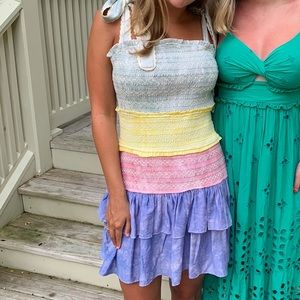 Smocked MultiColor Dress - Free the Roses - L